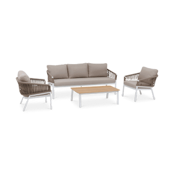 Loungeset RIPASSO Wit/Taupe Loungeset RIPASSO Wit/Taupe