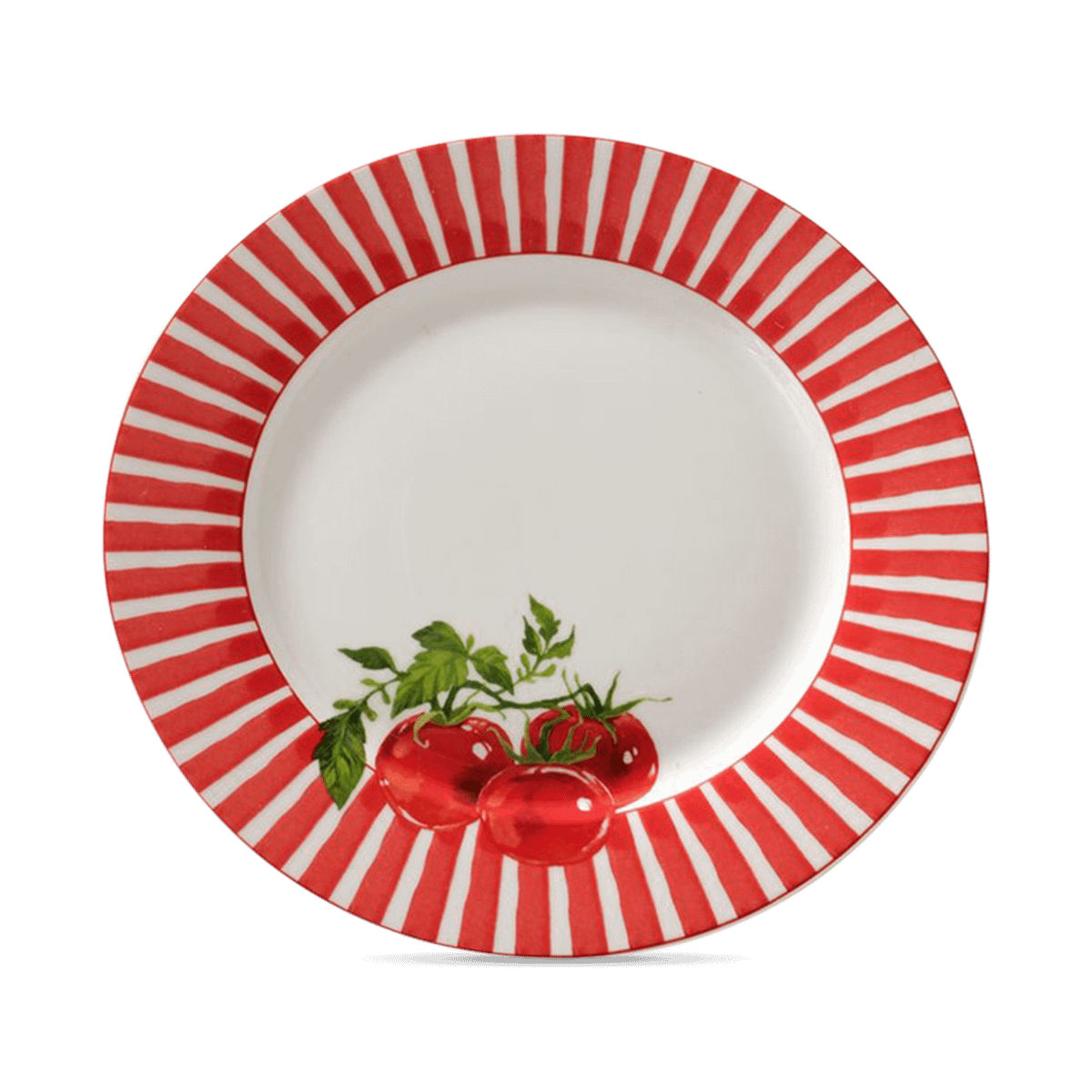 Bord ROSINO Ø20.5 Porselein Wit/Rood 