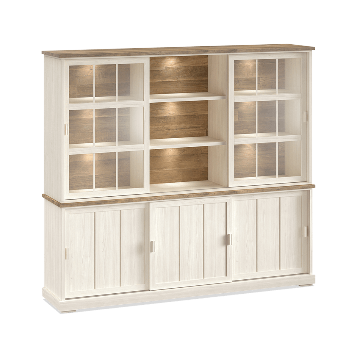 Dressoir met Opzetkast TOLUCA Lariks/Old Teak B233