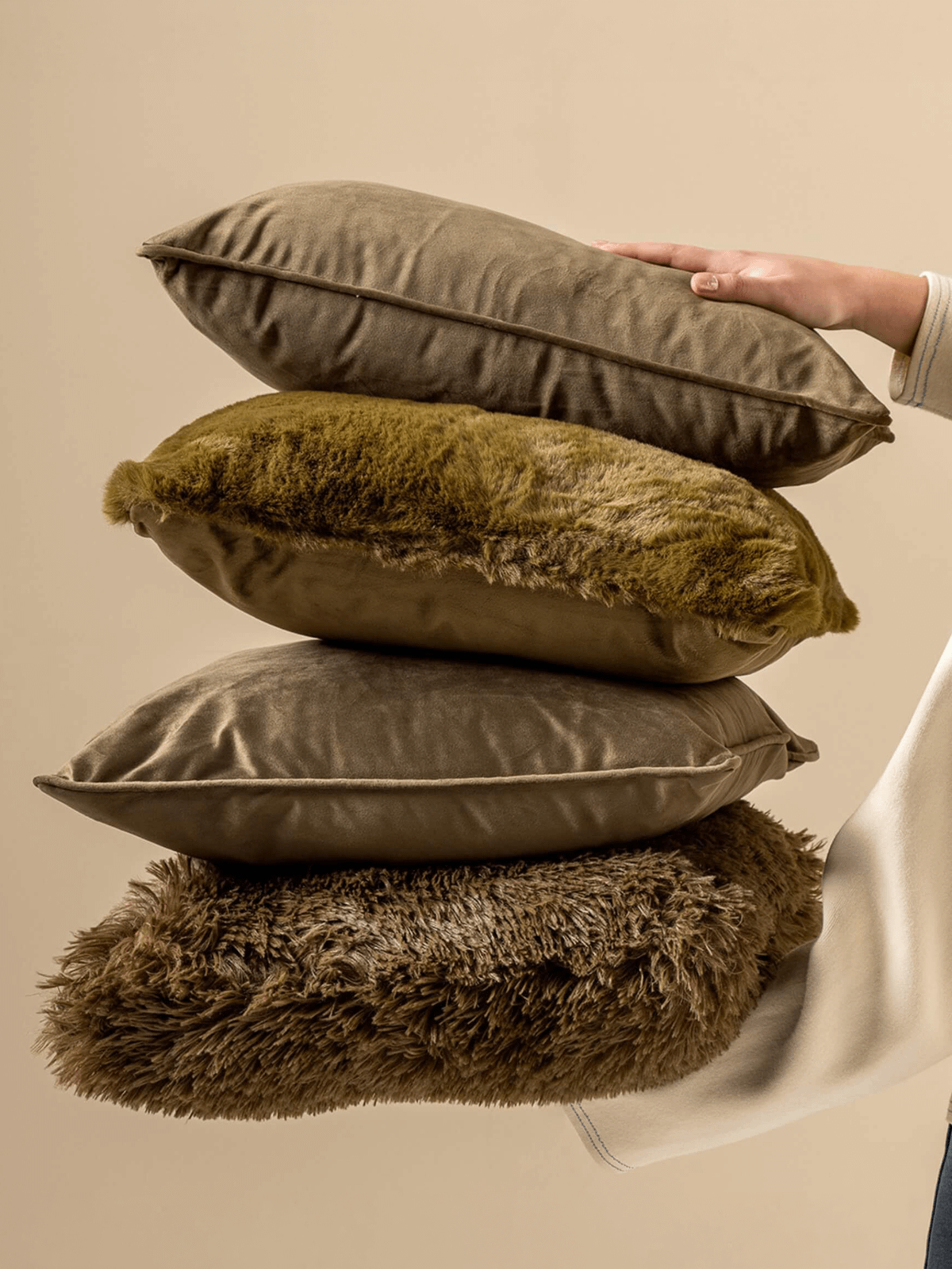 Kussen Zaya Military Olive 45 x 45 cm