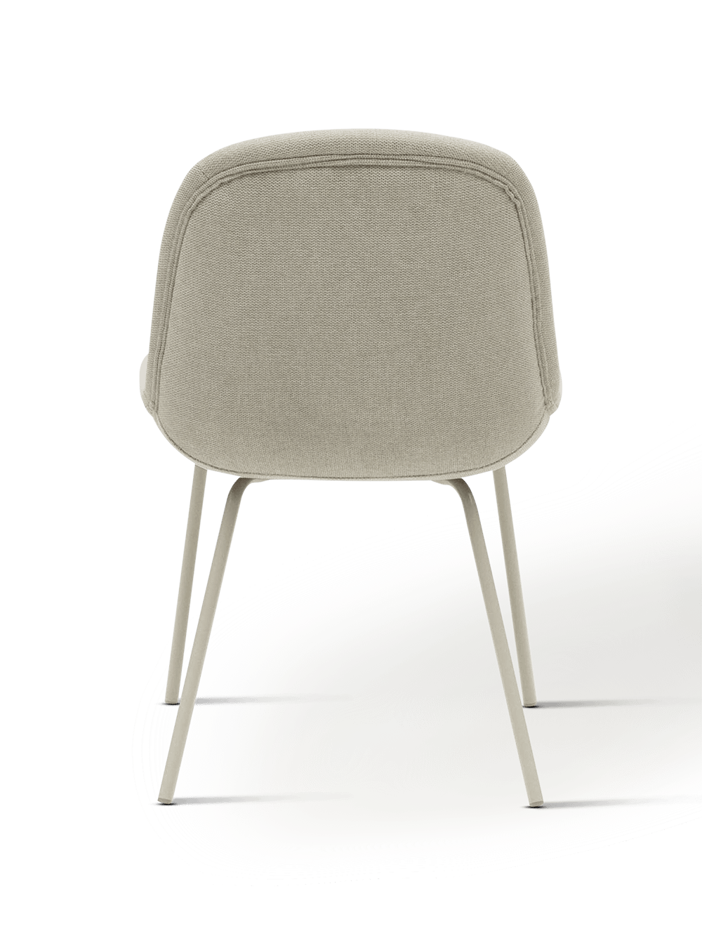 Aimin stoel in beige chenille en stalen poten met een matte beige gelakte afwerking FSC Mix Credit