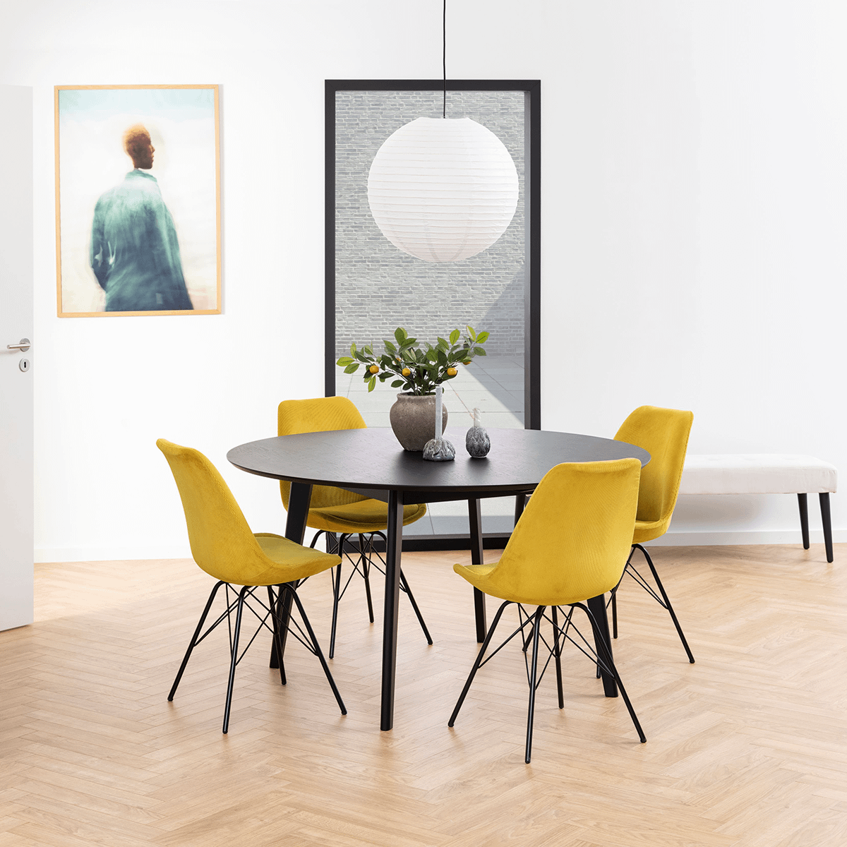 Kuipstoel KORDELIO Wind fabric yellow 90