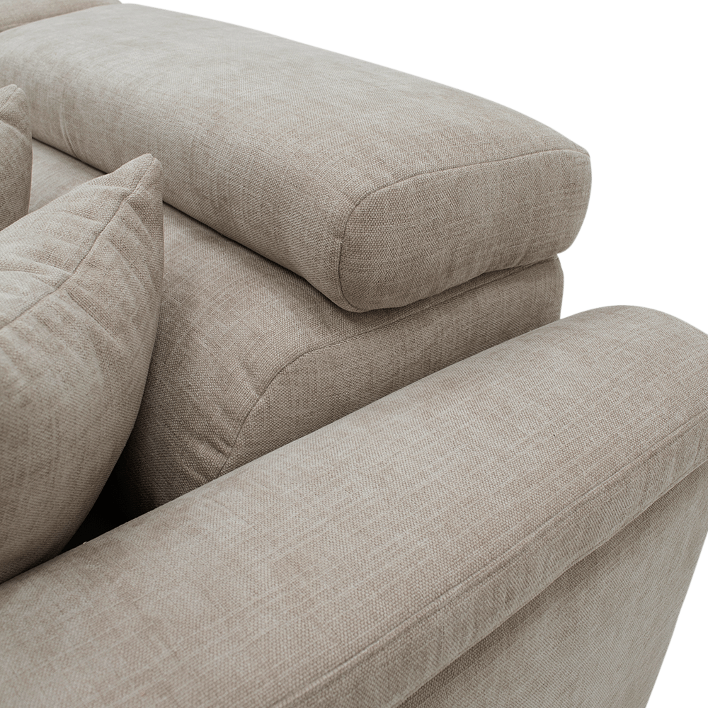 Hoeksalon FIRENZE Hoek Links Beige - Elektrische Diepteverstelling