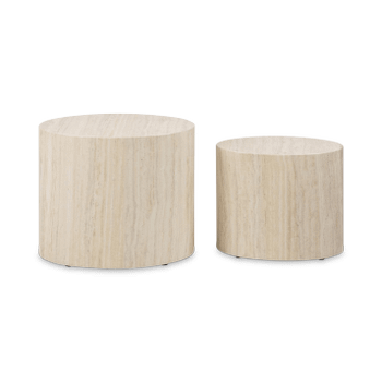 Set van 2 salontafels RIKA Travertijnlook Set van 2 salontafels RIKA Travertijnlook