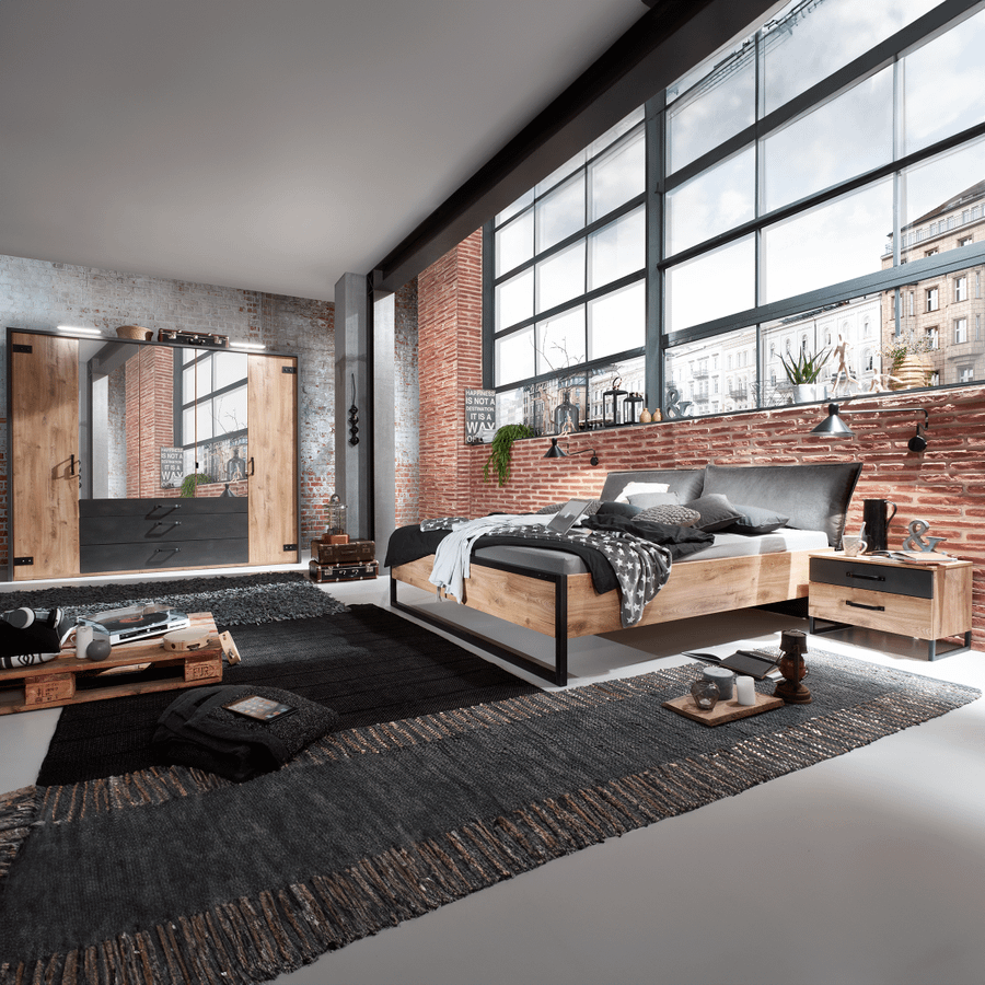 Kleerkast KICK Plankeneiche/Raw Steel B250 Kleerkast KICK Plankeneiche/Raw Steel B250