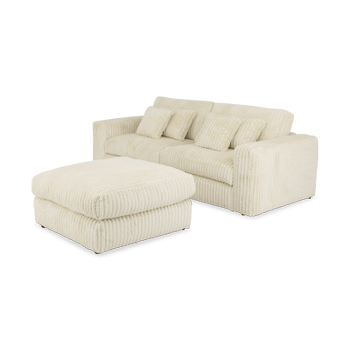 Poef PROSPERO Rib Ecru 105x105 Poef PROSPERO Rib Ecru 105x105