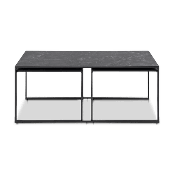 Salontafel Set van 3 RADDEL Mel. Marble/Metal Black Salontafel Set van 3 RADDEL Mel. Marble/Metal Black