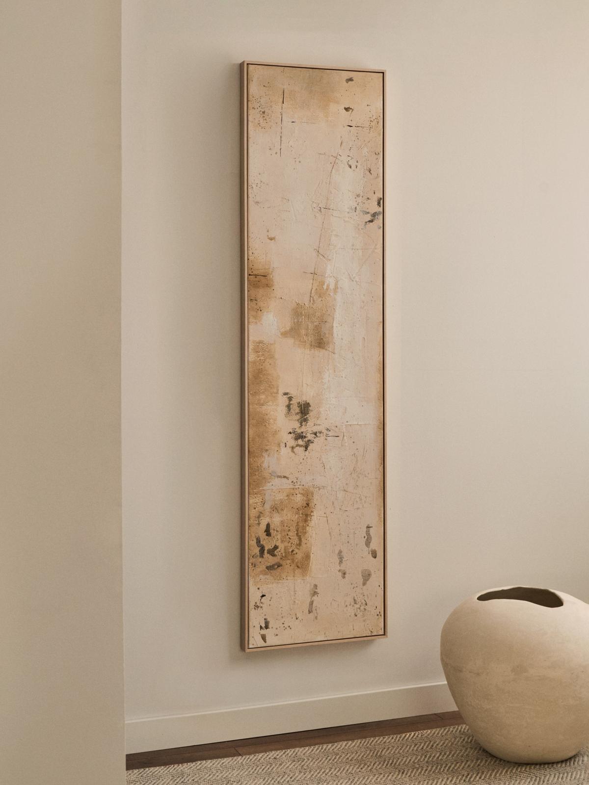 Silpa abstract schilderij donkerbeige 182 x 47 cm