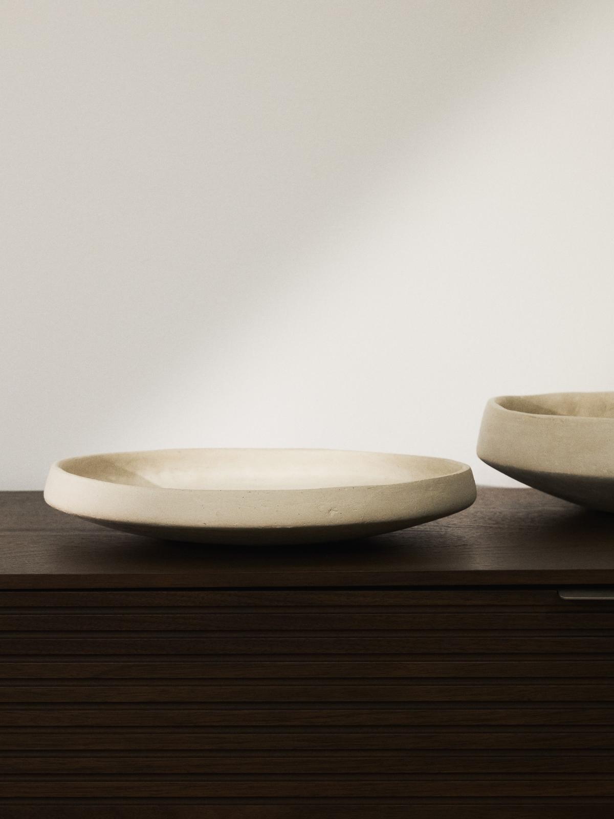 Middenschaal Mireni van papier-maché beige ⌀29 cm