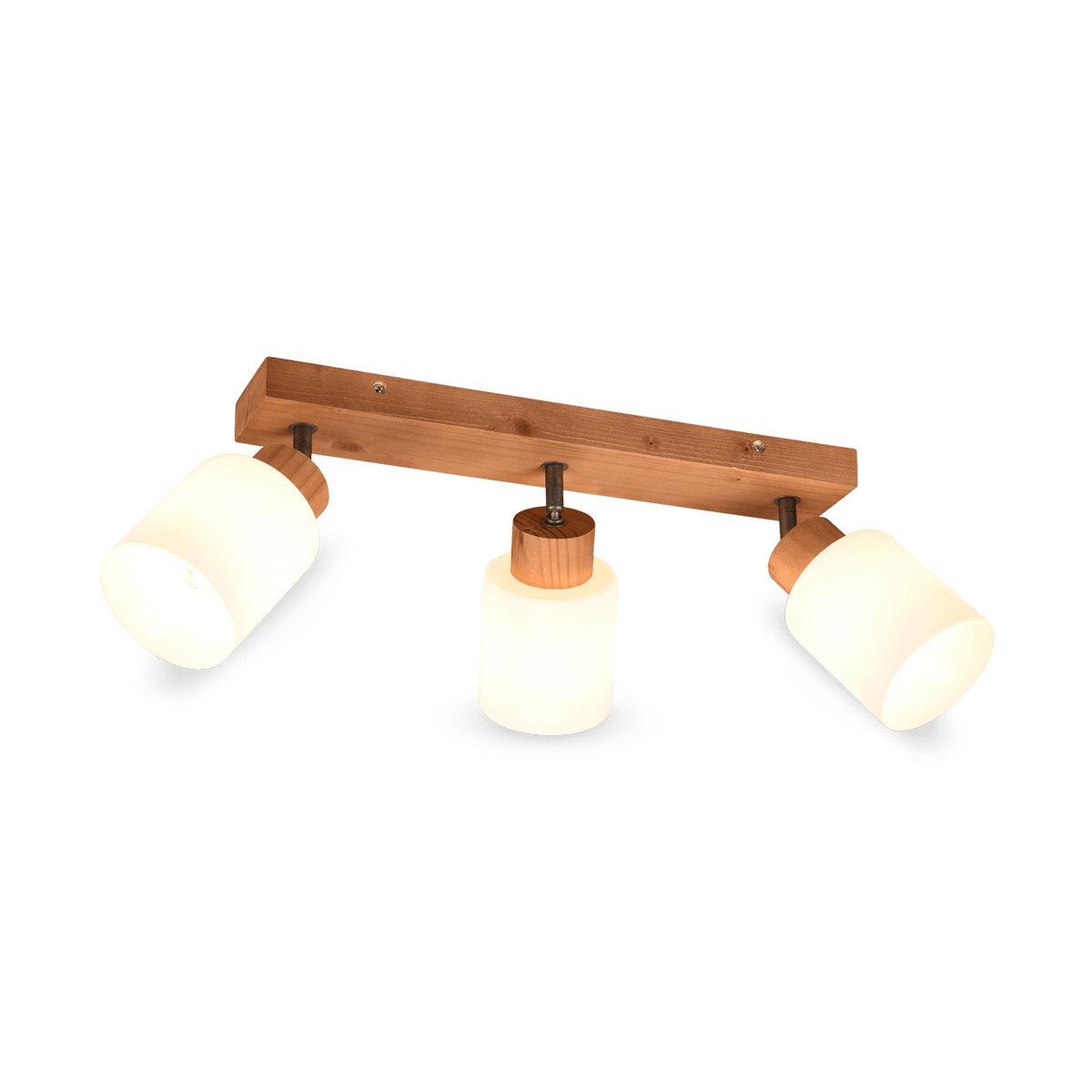 Spot ASSAM 3Del. Hout/Glas Wit