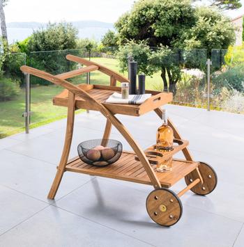 Serveerwagen PRIMITIVO Afneembaar Dienblad Acacia Serveerwagen PRIMITIVO Afneembaar Dienblad Acacia