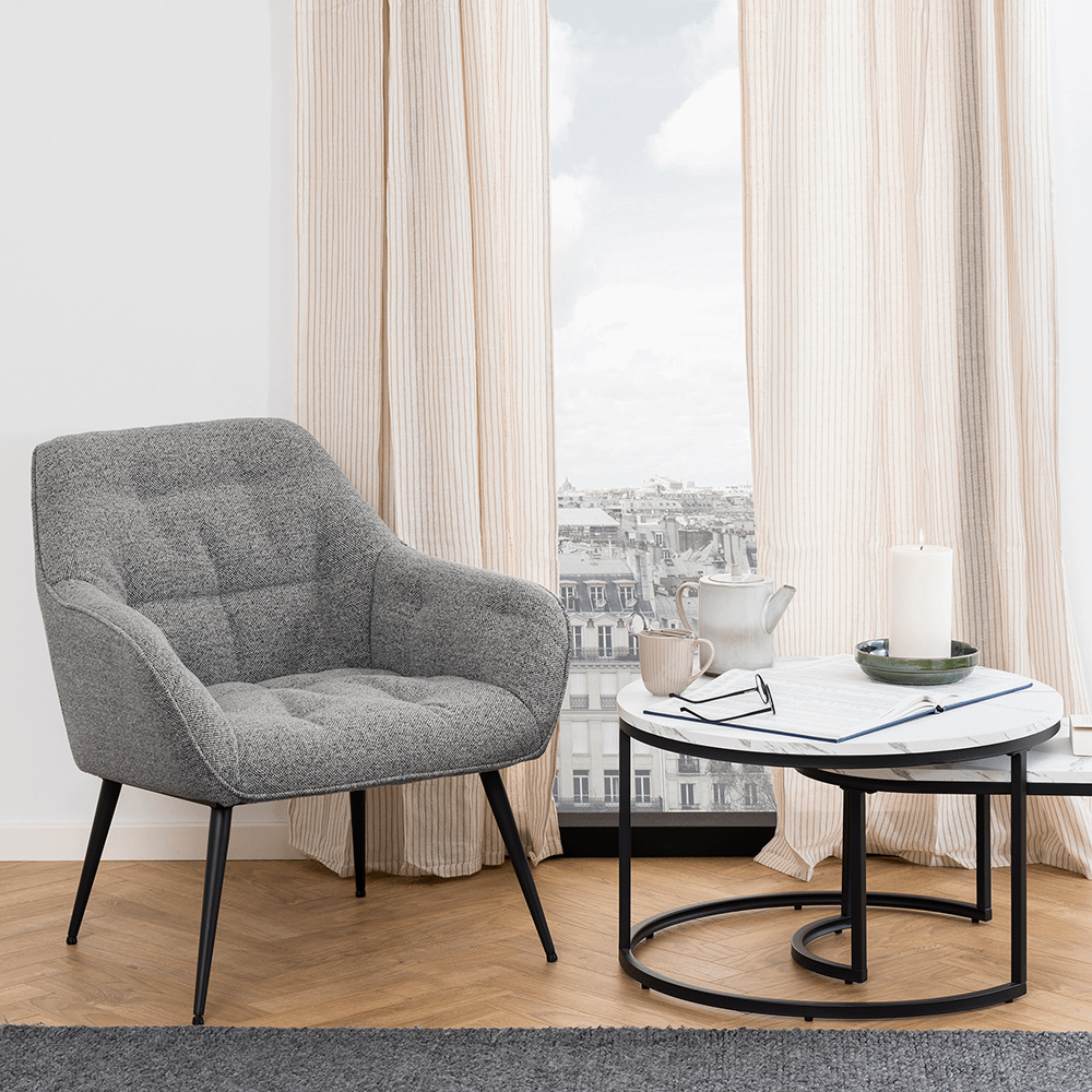 Bijzetzetel BJORK Monza Grey