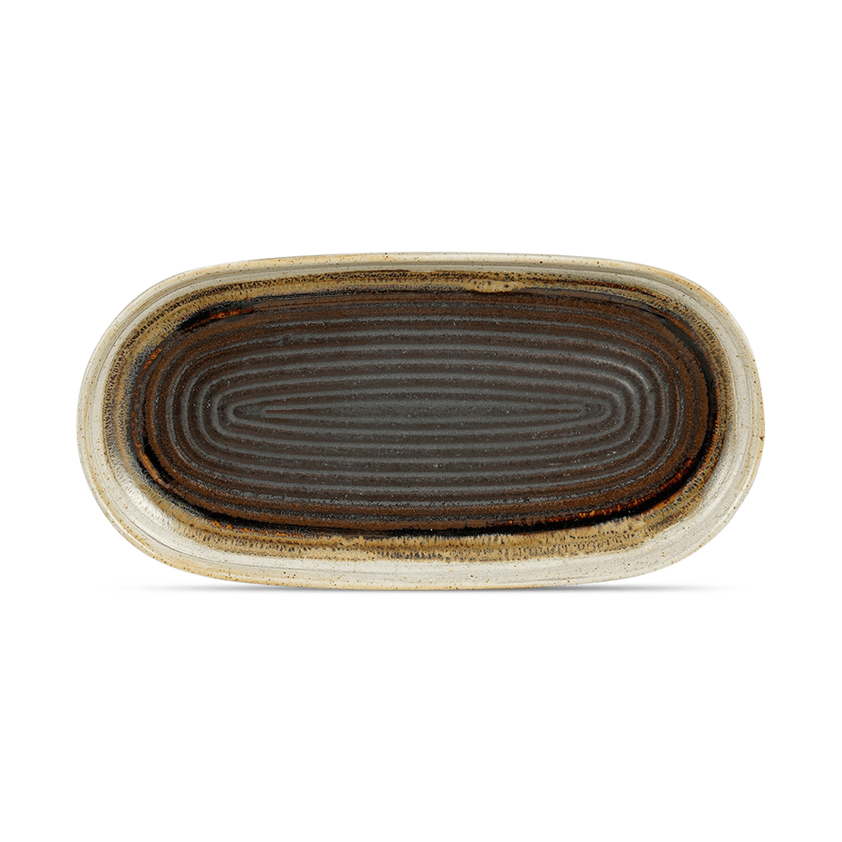 Schaal FREDLI Ovaal Porselein Zwart