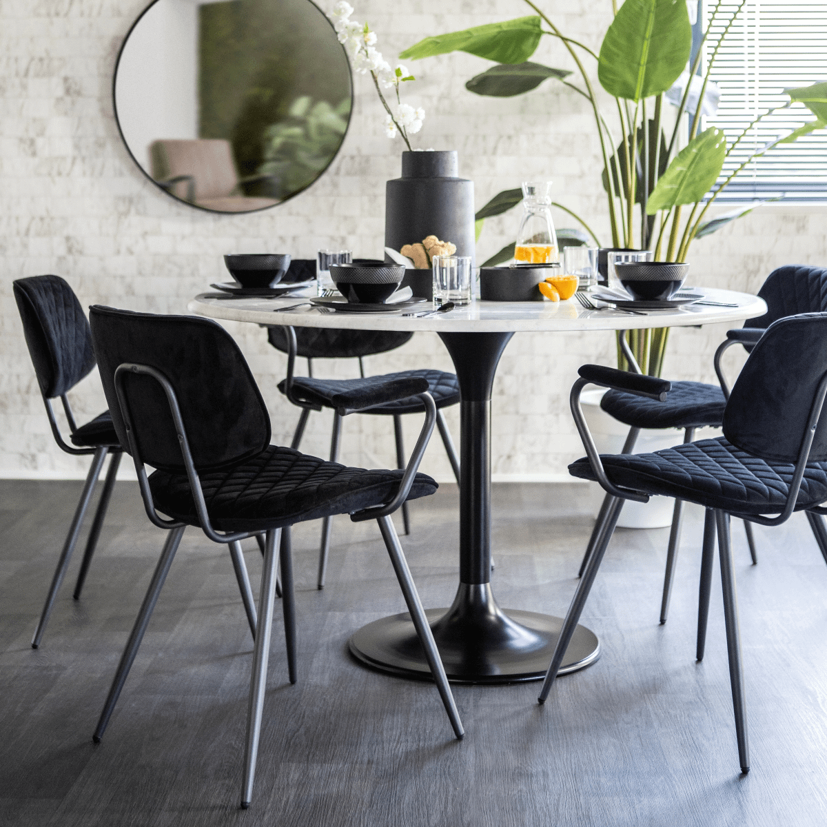 Eettafel CHANEAU Wit Marmer Ø120