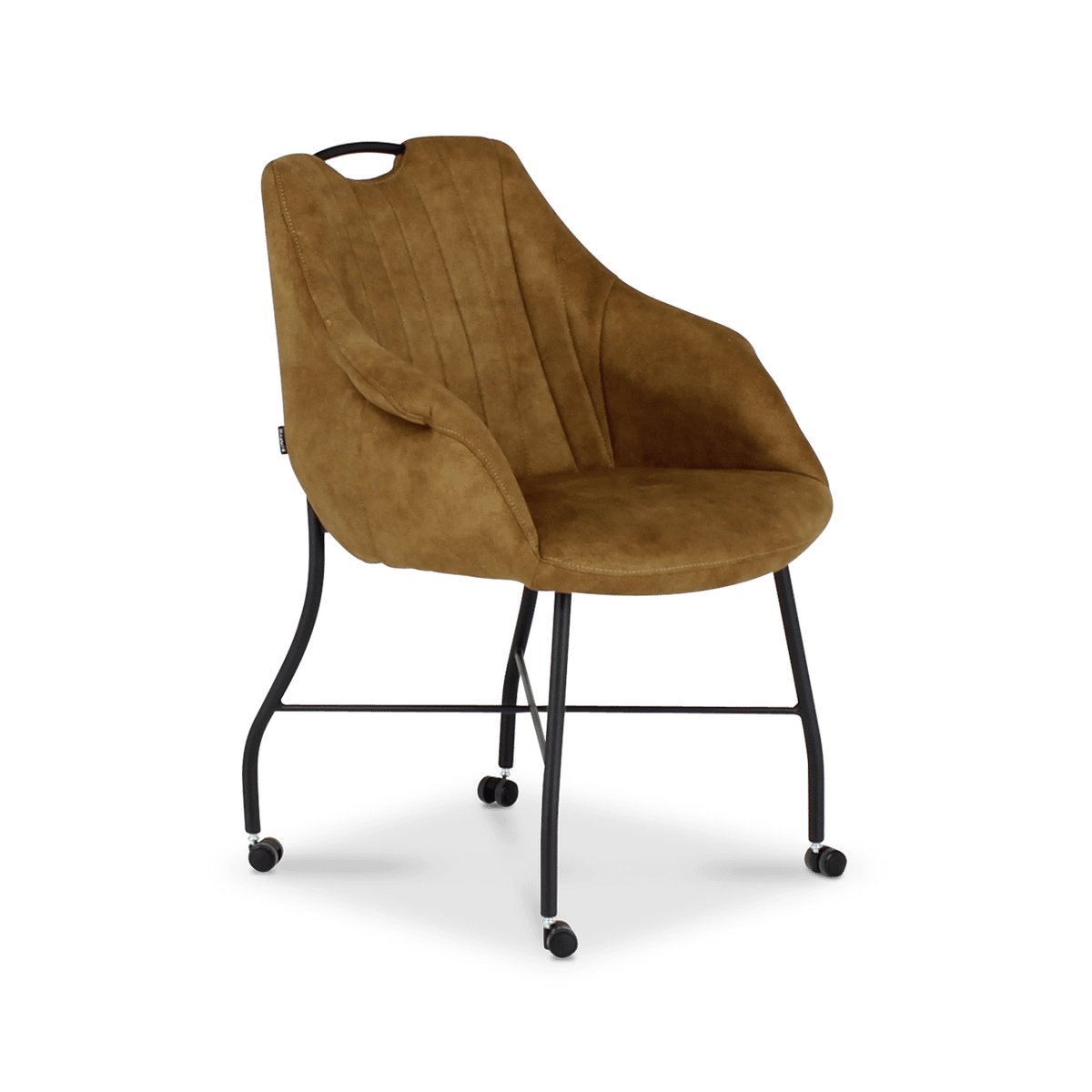 Armstoel met greep/wielen ZABRA Luxor Cognac