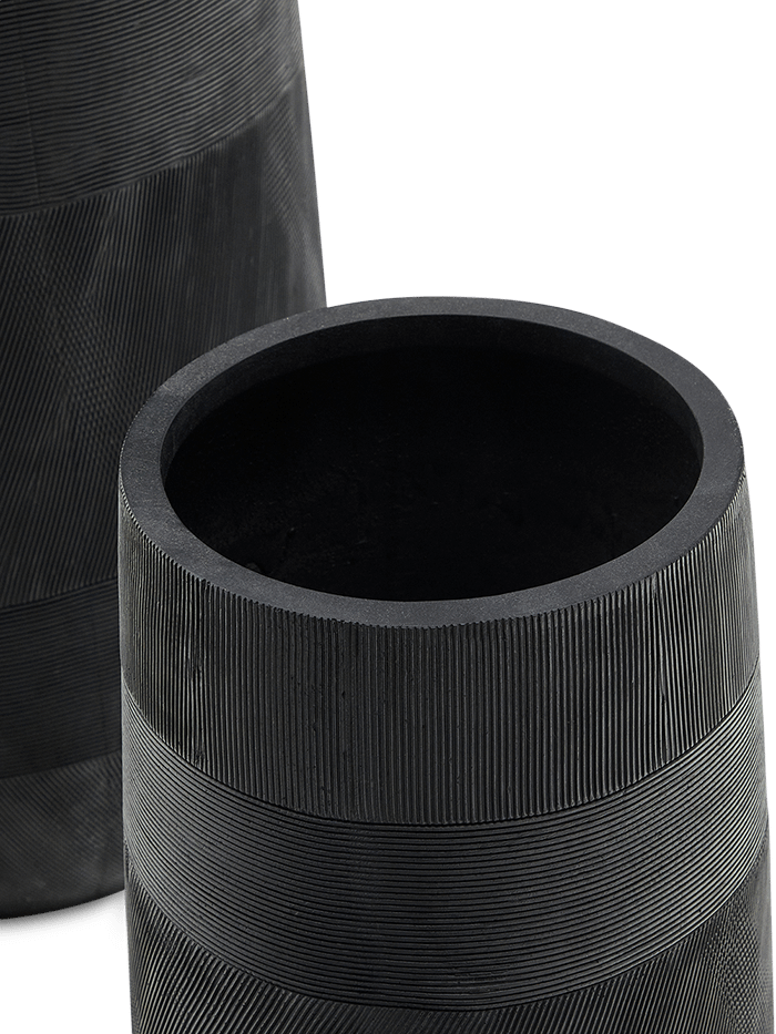 Set van 2 Tival zwarte bloempotten cement ⌀45 cm