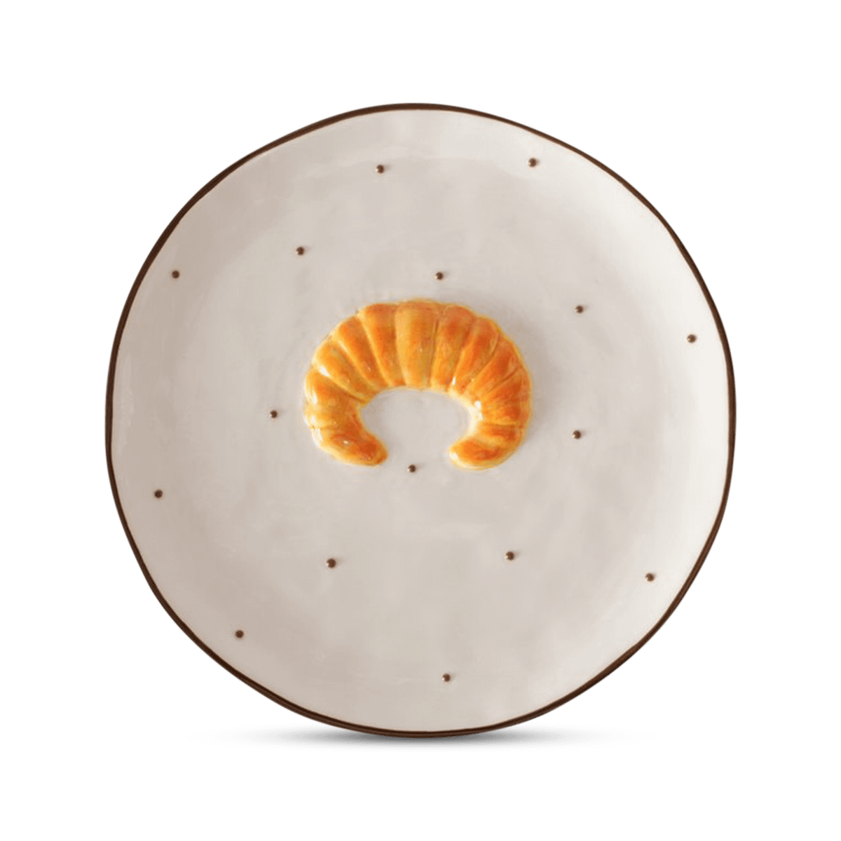 Ontbijtbord CROISI Ø20.5 Wit/Bruin
