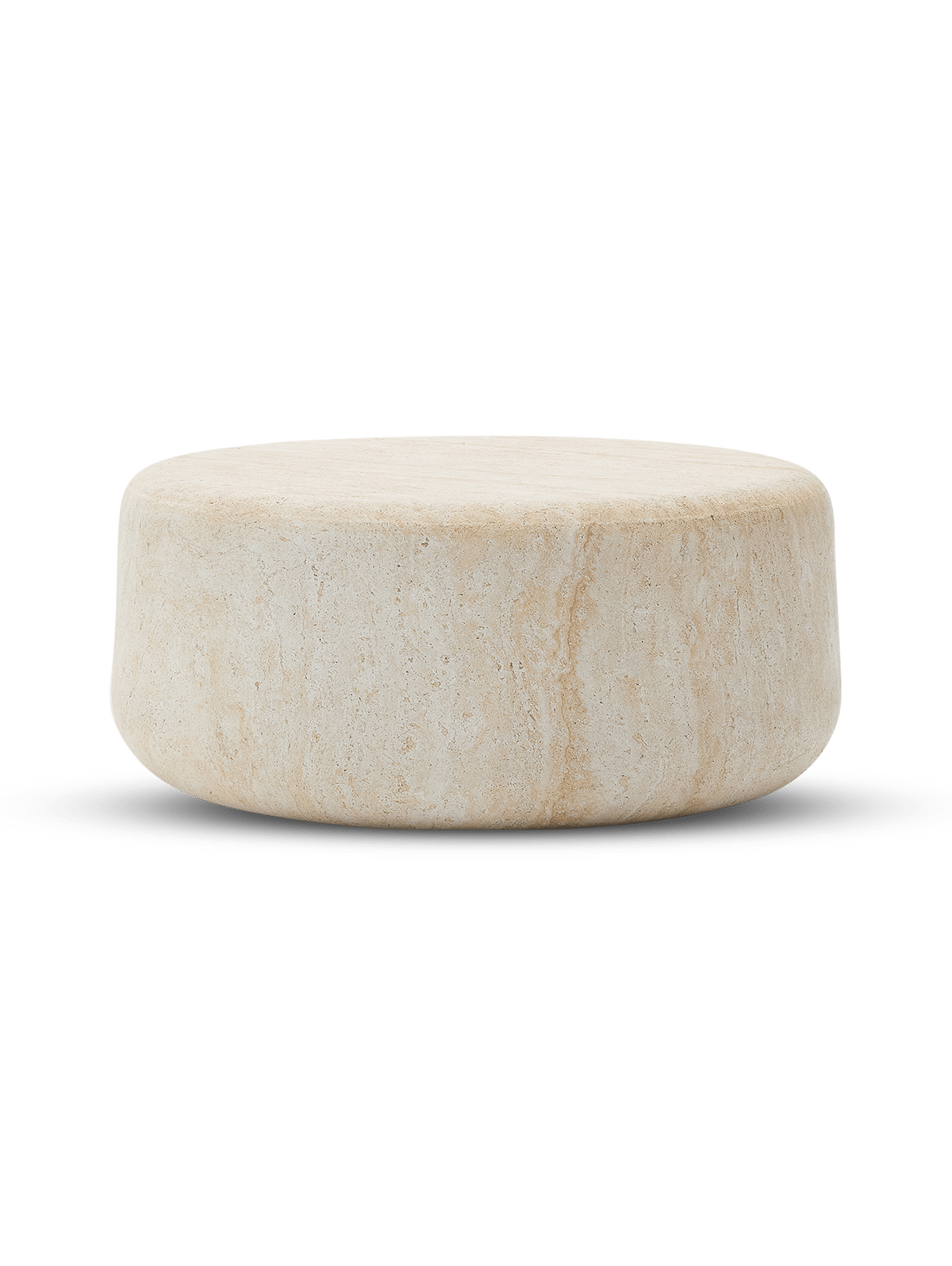 Drasi salontafel van cement met afwerking van travertijneffect ⌀90 cm