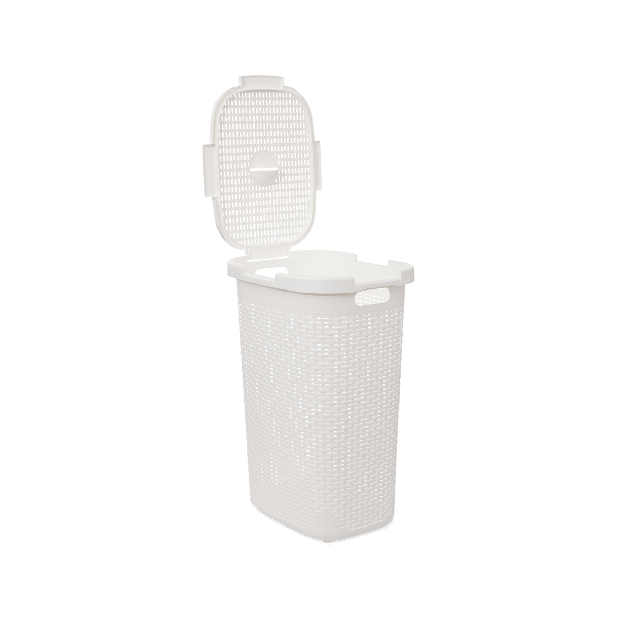 Wasmand CORBIA 60L M/Deksel Wit