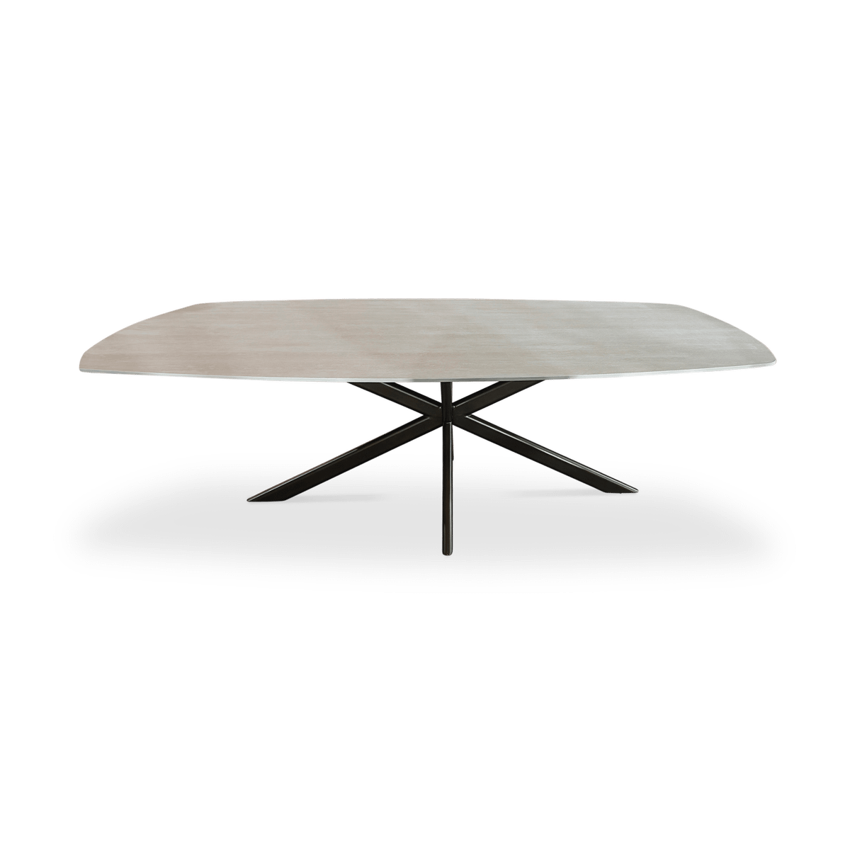 Eettafel ZEPHYR 240x120 White Travertin/Anodic Brown