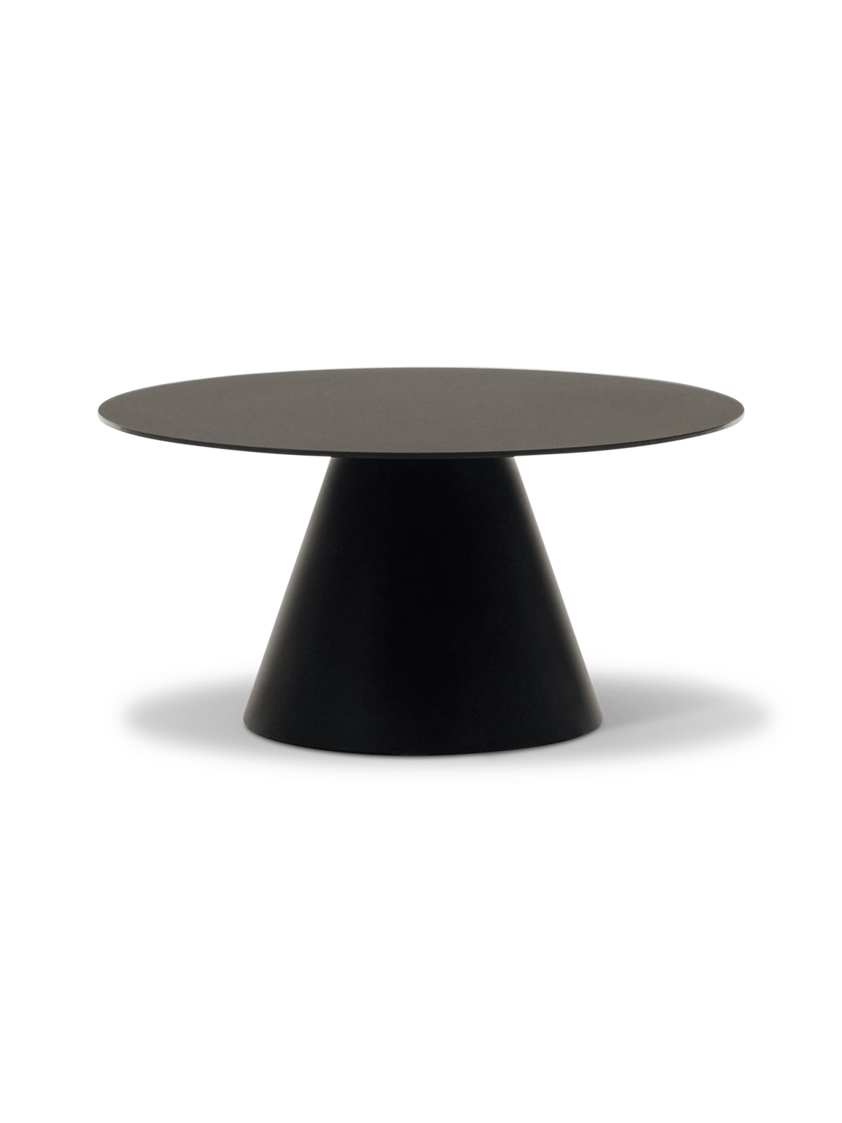 Wilshire salontafel van gehard glas en metaal, zwart, ⌀80 cm