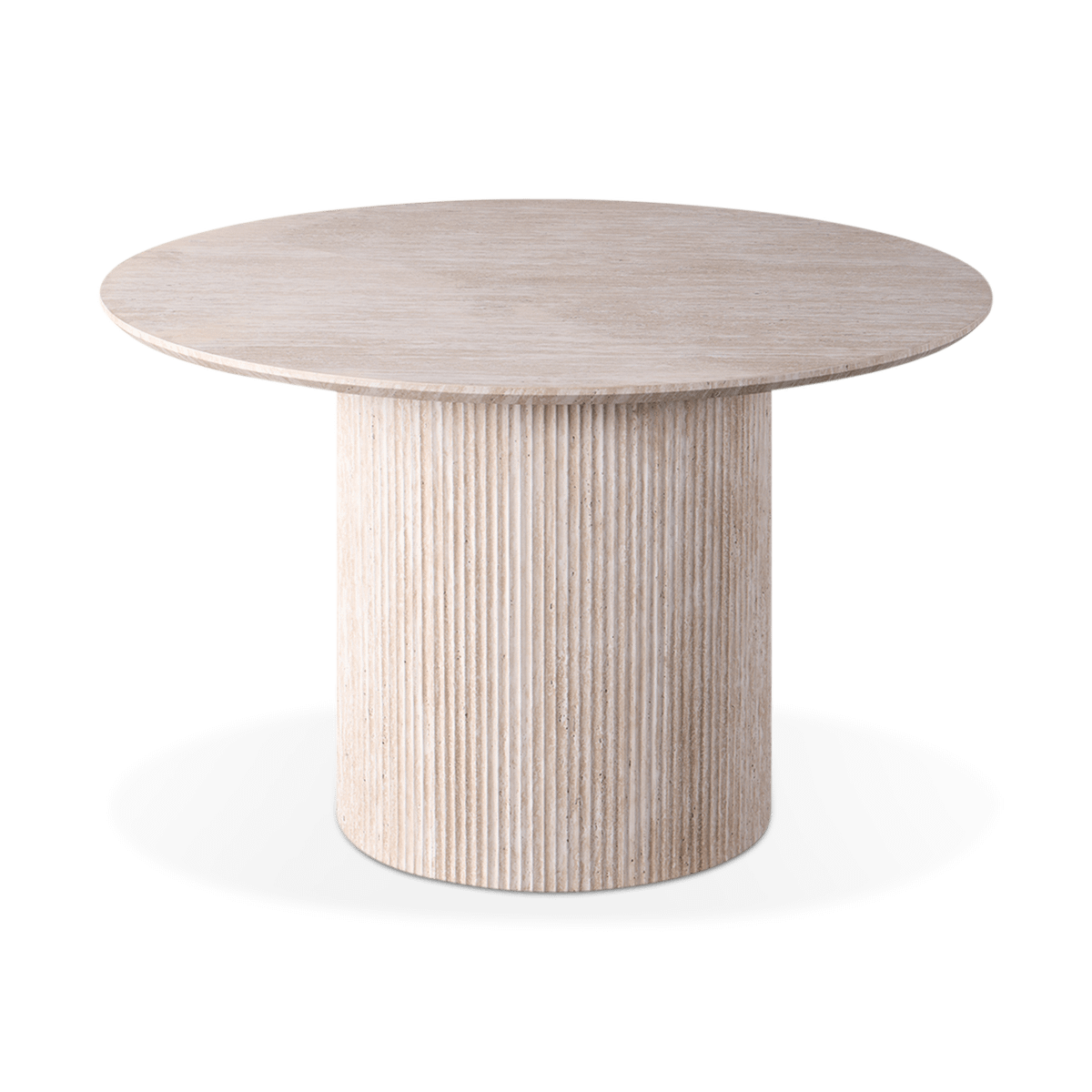 Eettafel PORTO Travertijnlook Ø120