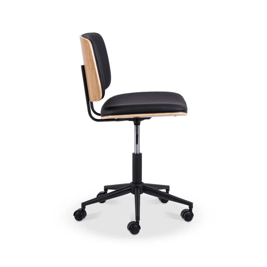 Bureaustoel MIKKEL PU Zwart/Eik Fineer Bureaustoel MIKKEL PU Zwart/Eik Fineer