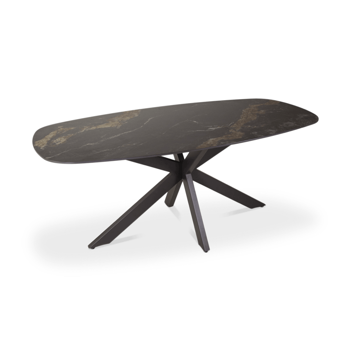 Eettafel DELANO Deens Ovaal 180x90 Keramiek Zwart