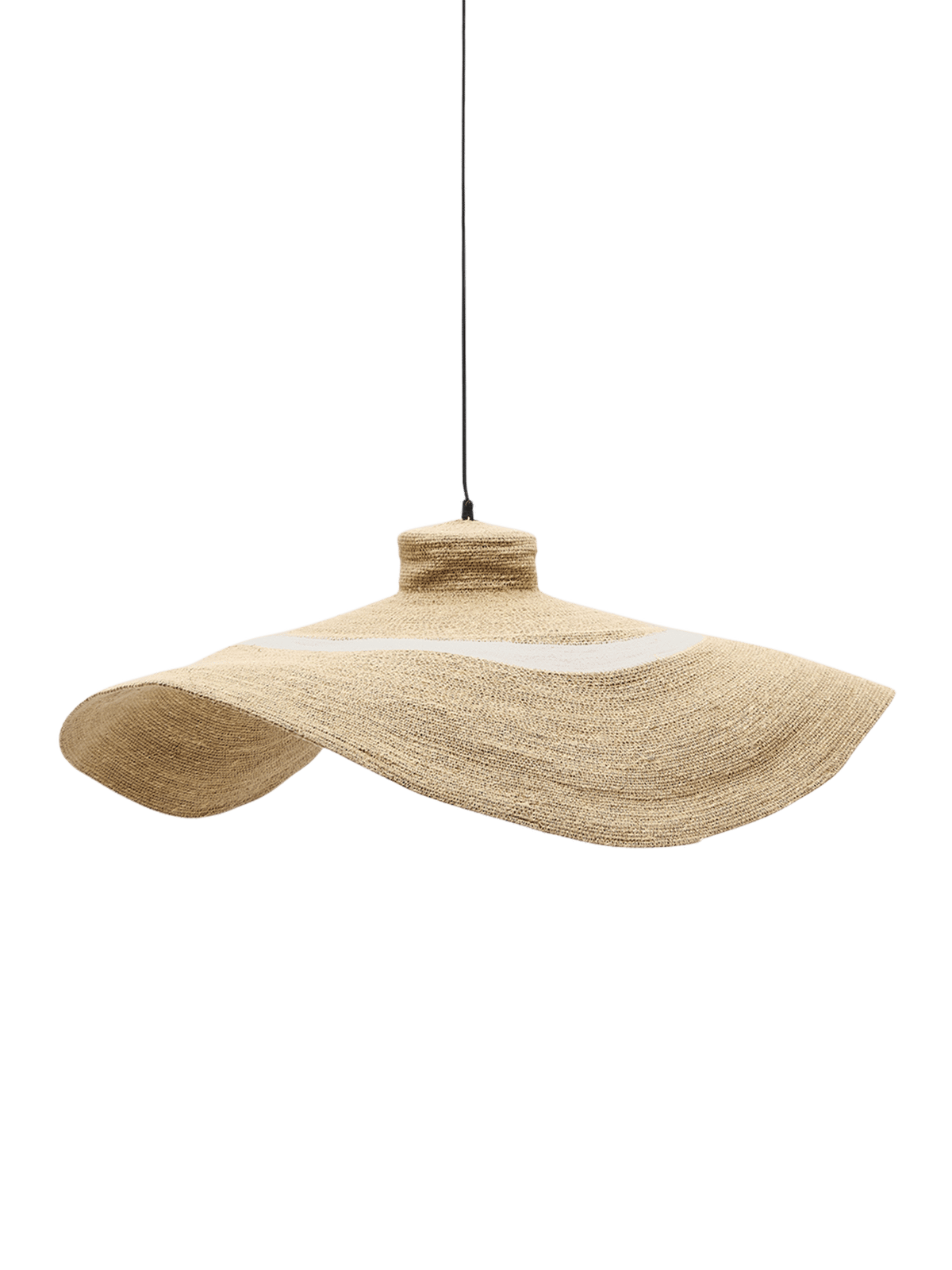 Plafondlamp Albenya van natuurlijke vezels en katoen ⌀90 cm