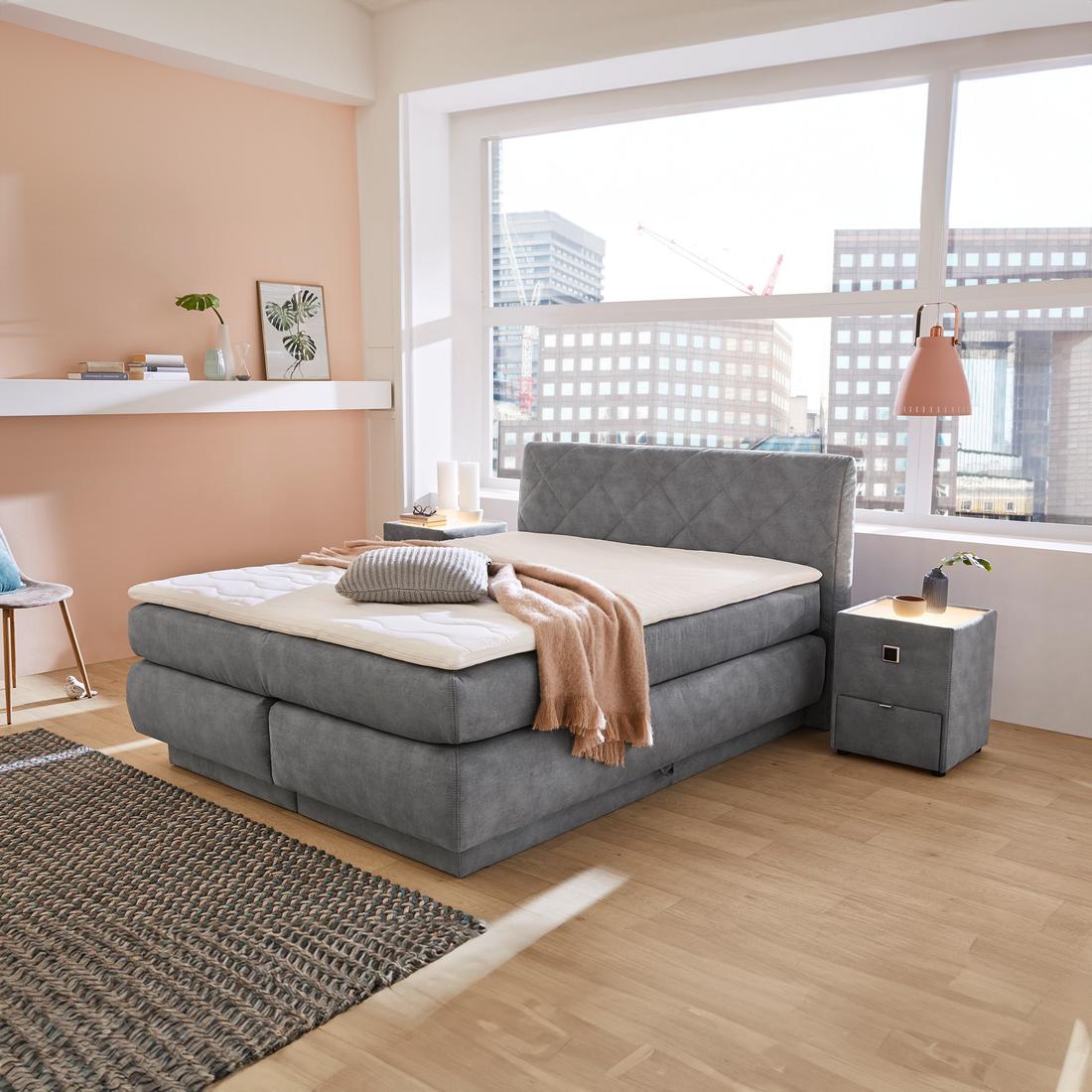 Boxspring DEN HAAG Microvezel 411/19 Grijs 160x200 Boxspring DEN HAAG Microvezel 411/19 Grijs 160x200