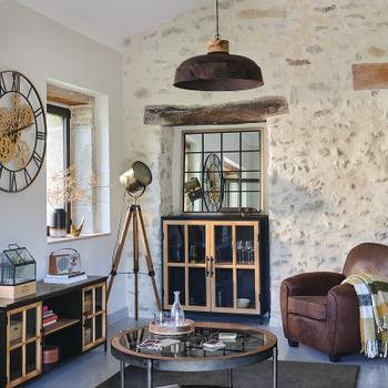 Klok ISAELLE Ø90 Met. Zw/Goud Klok ISAELLE Ø90 Met. Zw/Goud