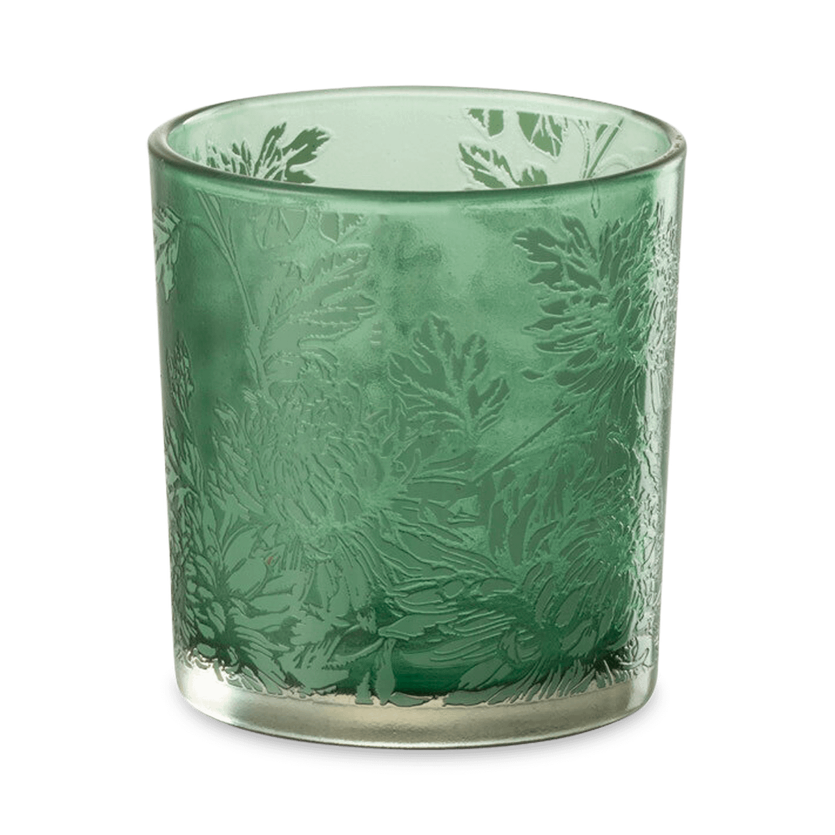 TL-Houder FLOWER Glas Mat Groen S