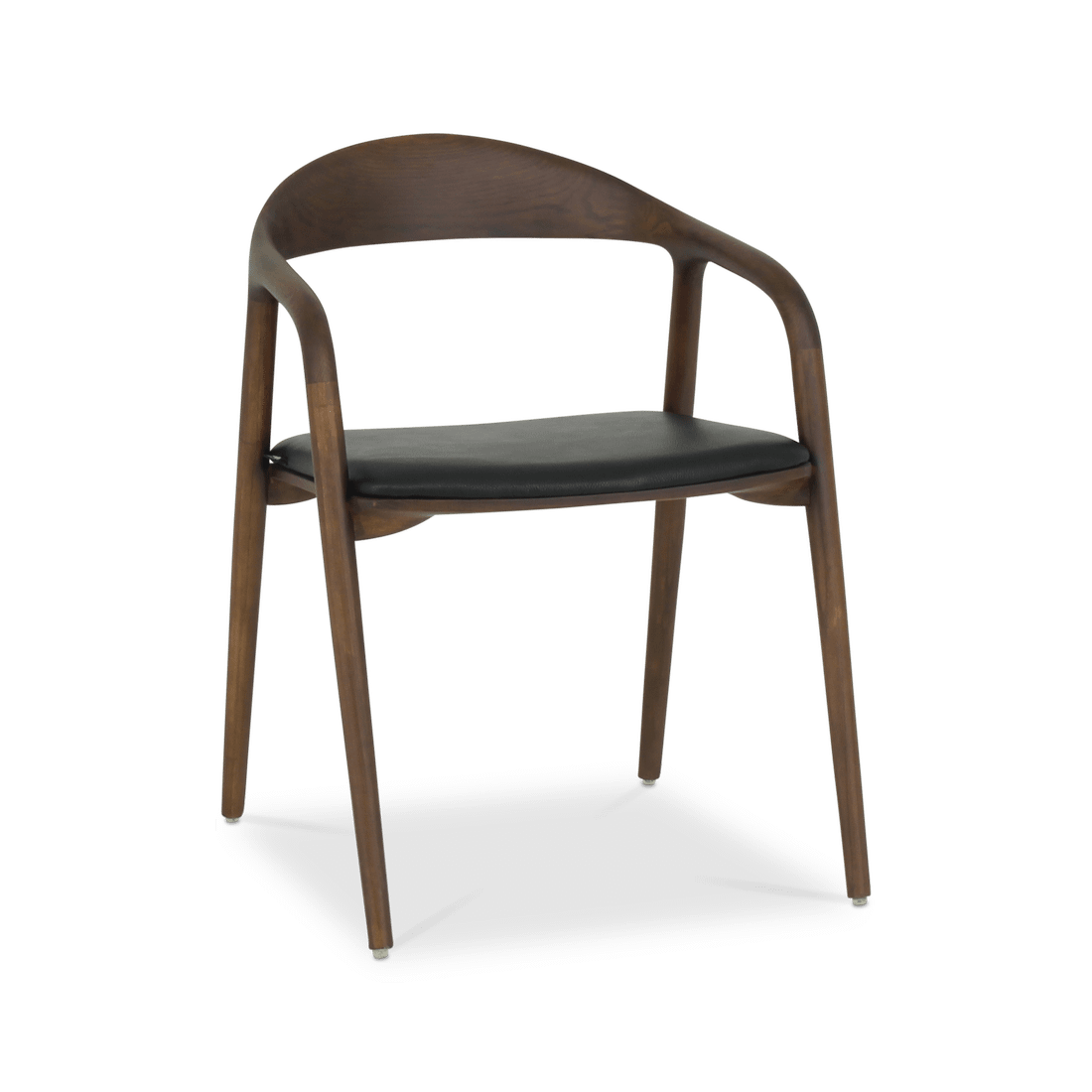 Armstoel HANSON Ash Wood Walnut - Leather Black Armstoel HANSON Ash Wood Walnut - Leather Black