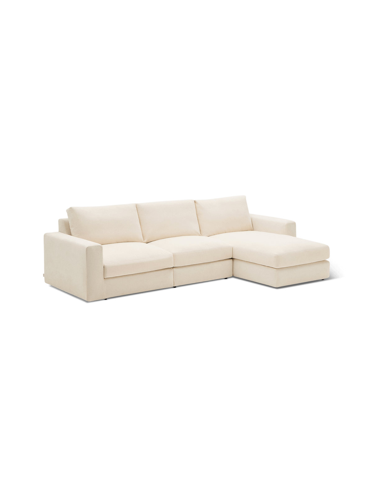 Hoeksalon Alea Beige Chenille Chaise longue rechts B310 cm