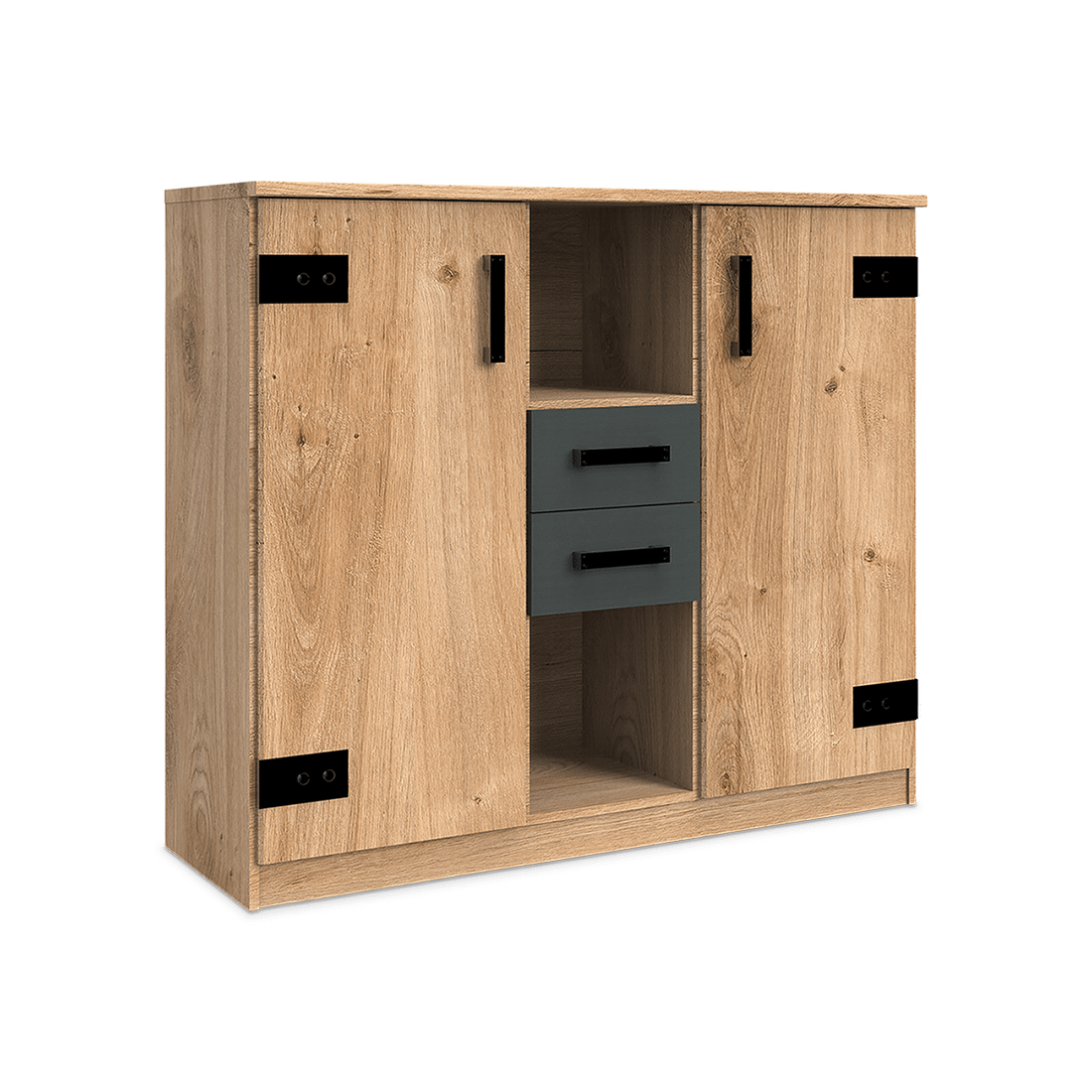 Commode HUVAR J04-Plankeneiche/Graphite Commode HUVAR J04-Plankeneiche/Graphite