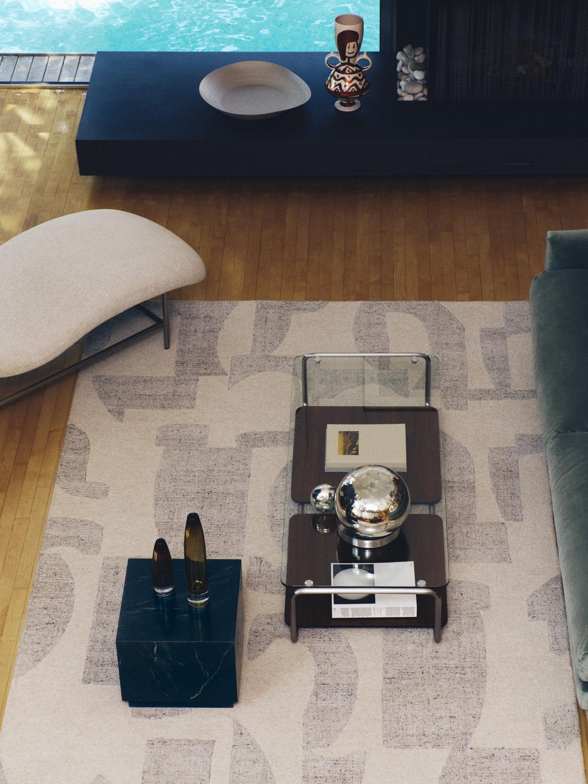 Norela grijs wollen tapijt in jacquard 300 x 200 cm