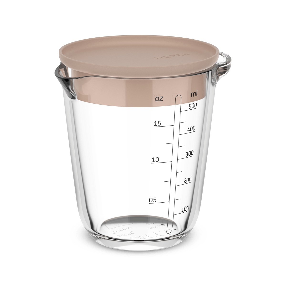 Maatbeker CHEF IT Glas 0,5L m/Deksel Chalk