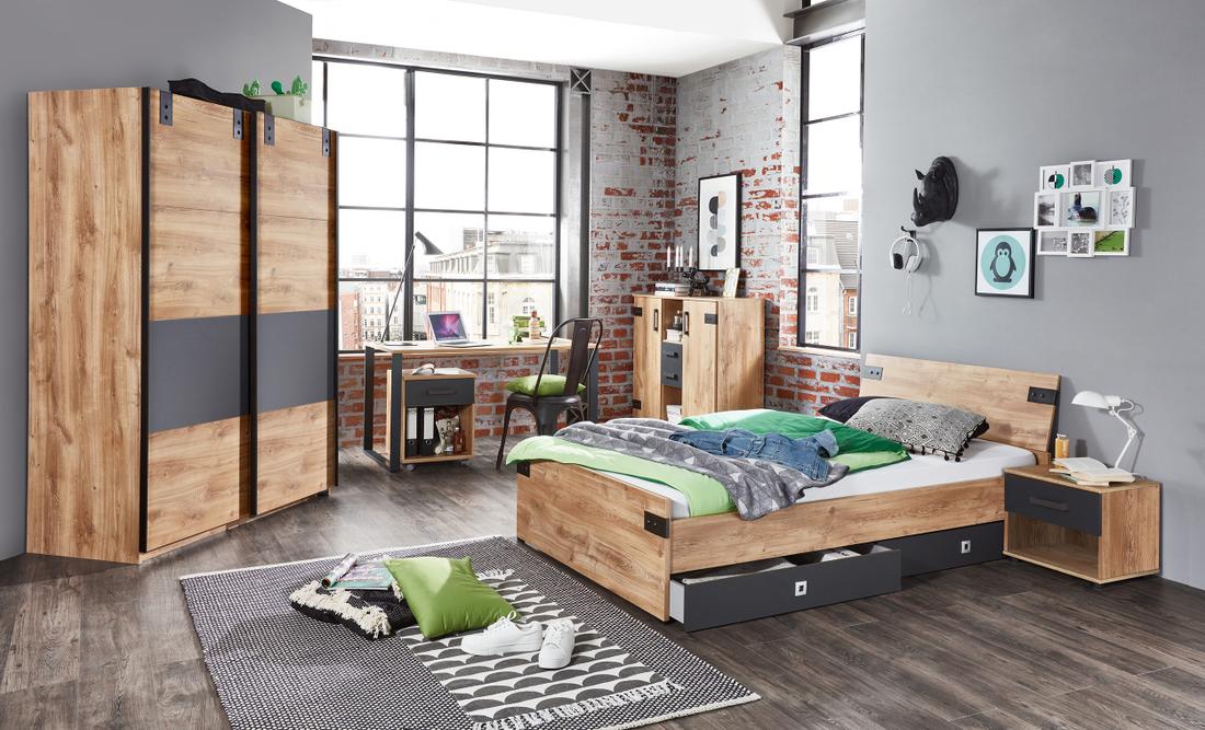 Commode HUVAR J04-Plankeneiche/Graphite Commode HUVAR J04-Plankeneiche/Graphite