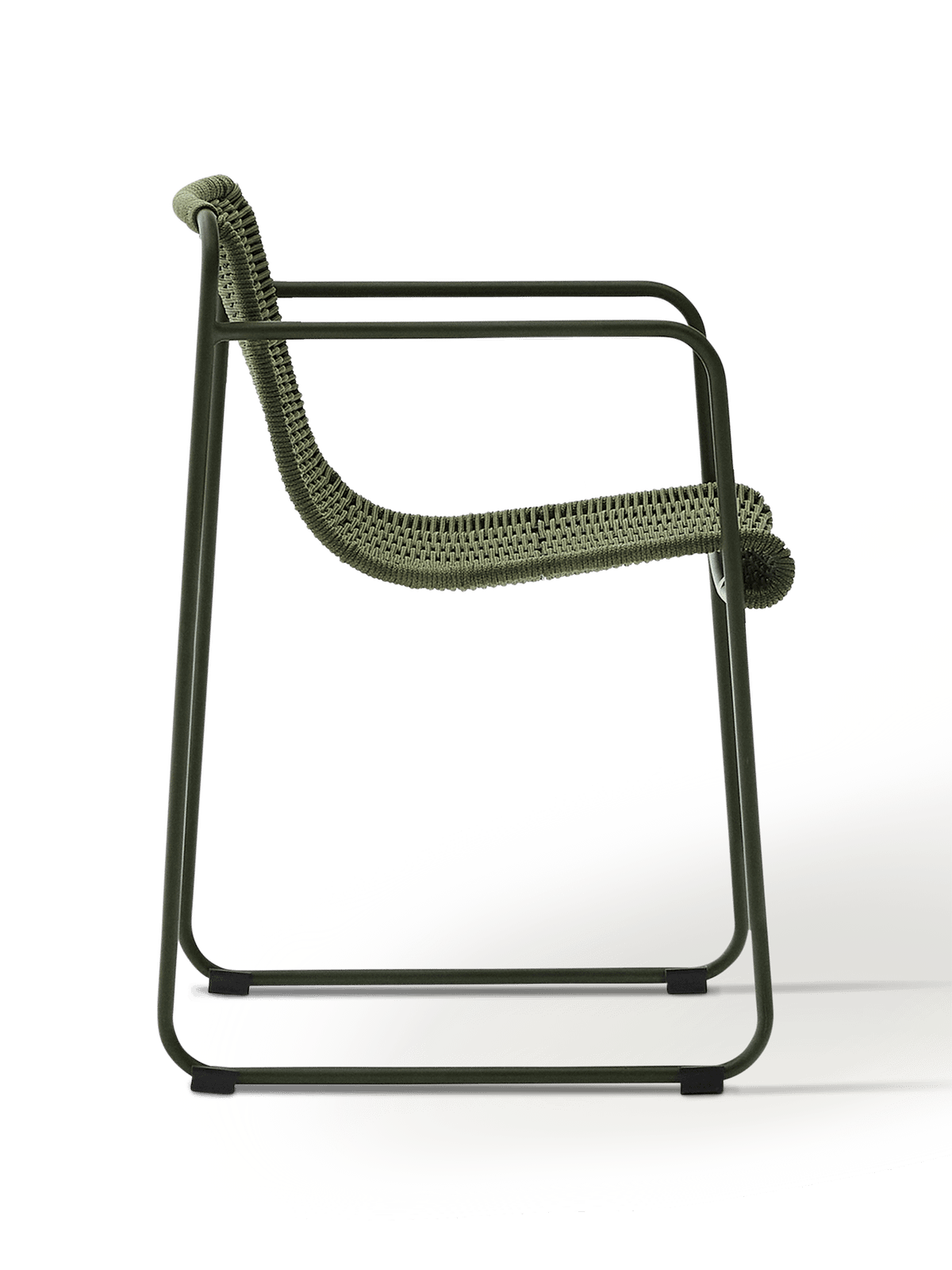 Maurina stoel van groen gegalvaniseerd staal en groen touw