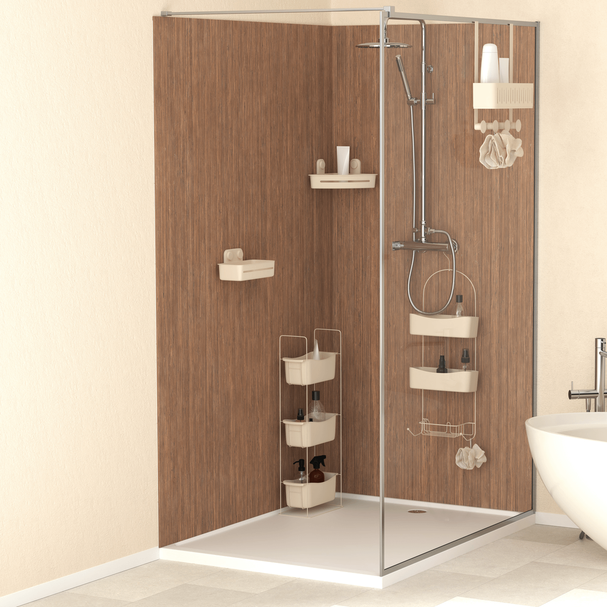 Doucherek CARLIA Recht Poly Beige
