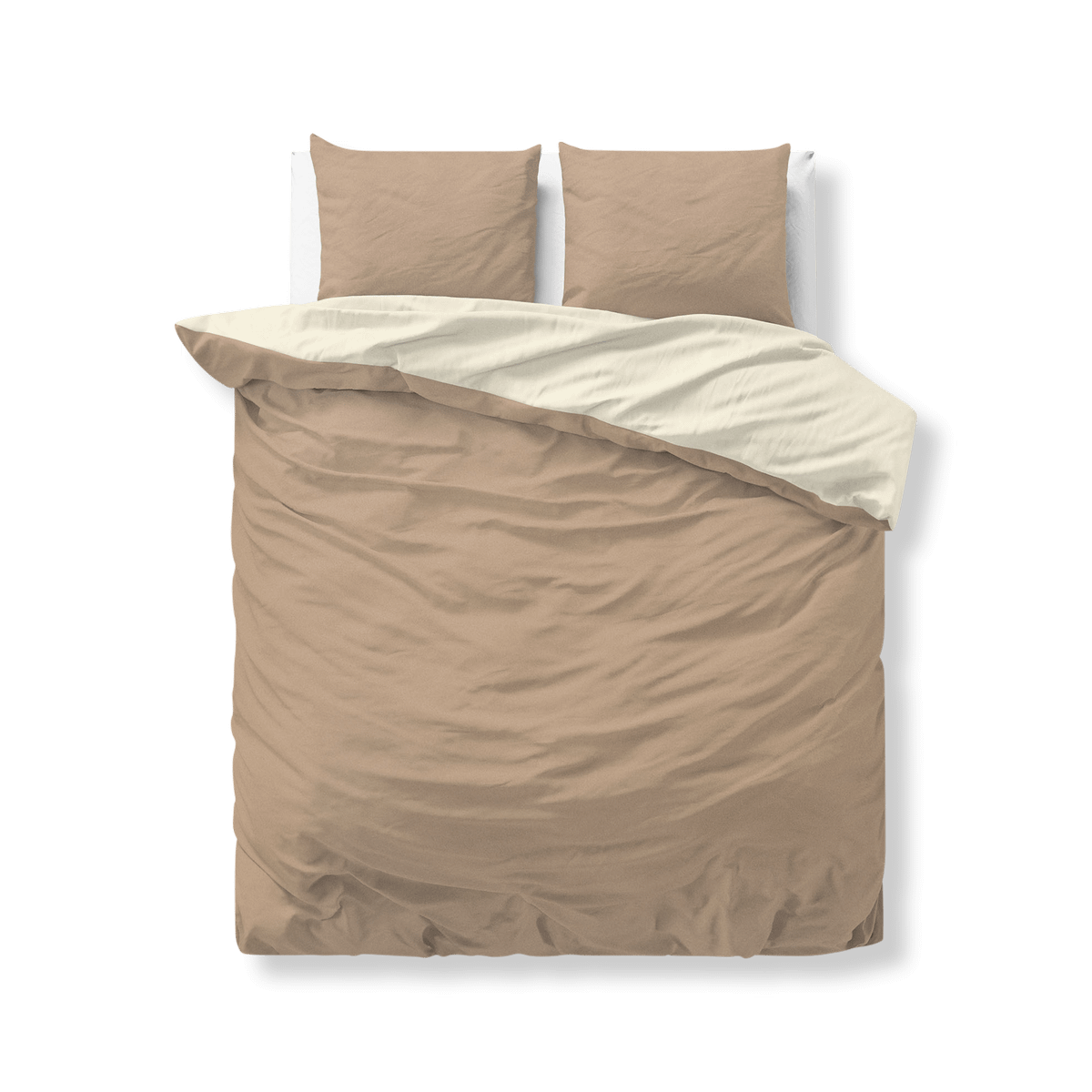 Dekbedovertrek TWIN FACE 240 Creme/Taupe