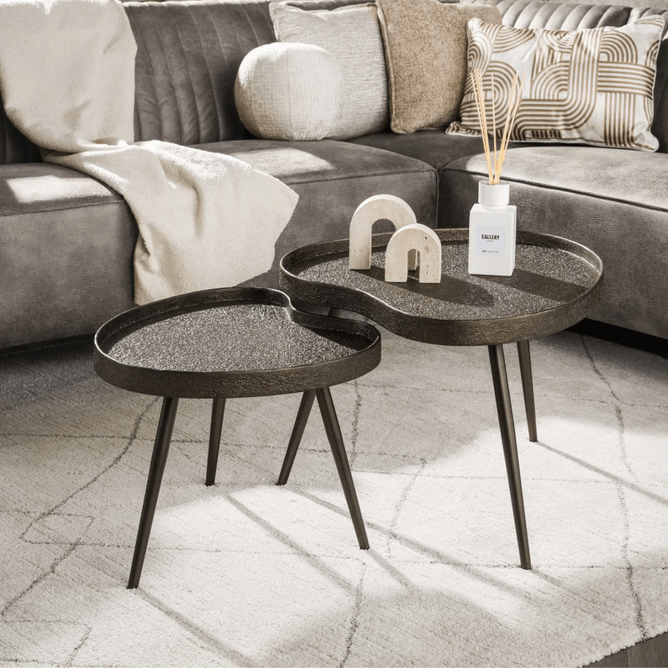 Salontafelset FLAVIO Organisch Metaal Brons