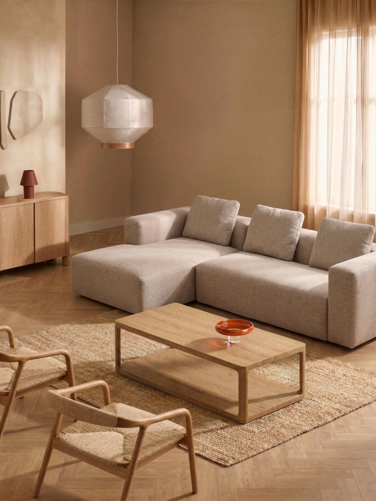 Hoeksalon Blok Longchair Links Beige B330