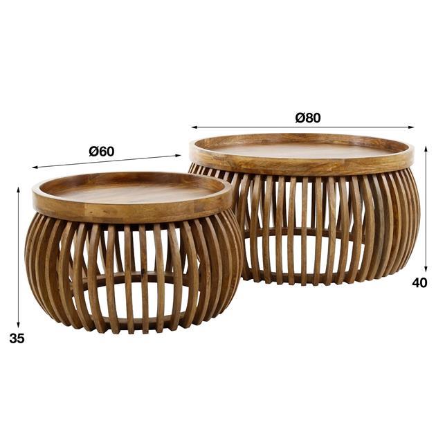 Salontafel Set van 2 LOUA Mango