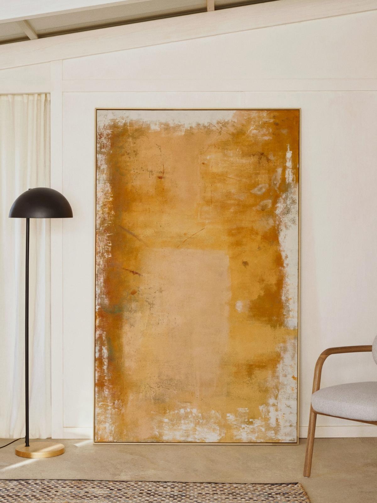 Abstract schilderij Selnar geel 202 x 122 cm