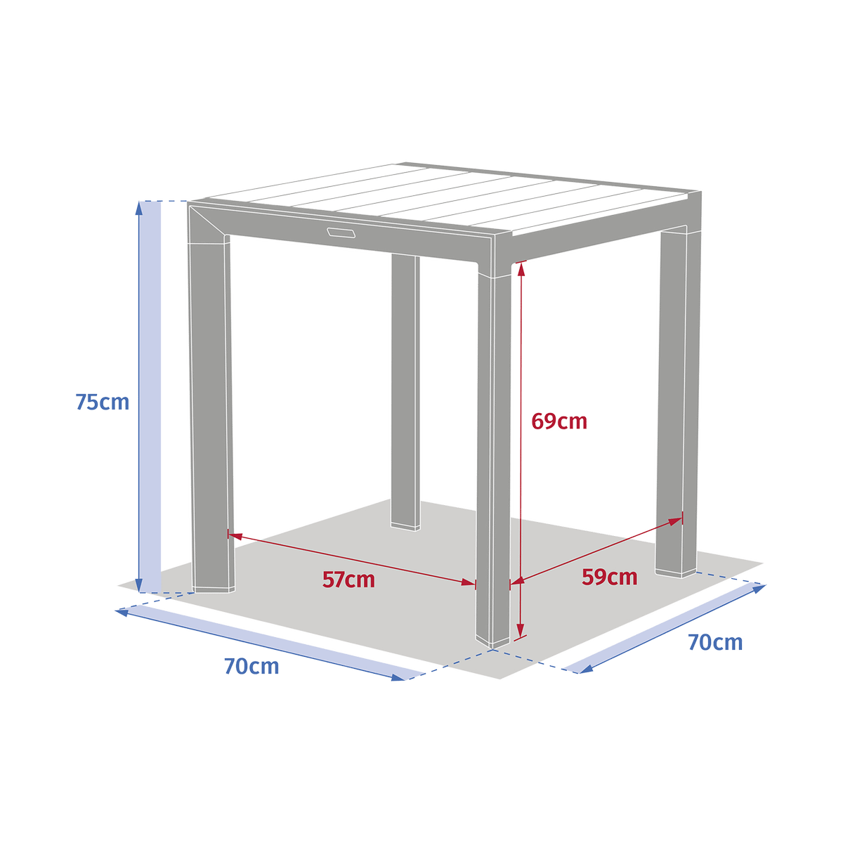 Tuintafel FURORE 70x70 Beige