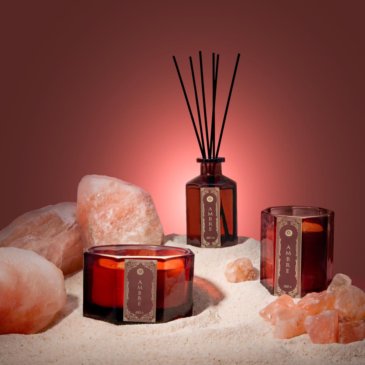 Geurkaars LUZIAN 430g Glas Amber
