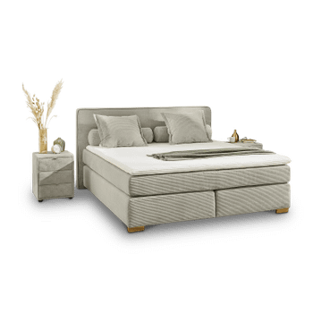 Boxspring TILBURG Ribfluweel 426/17 Greige 180x200 Boxspring TILBURG Ribfluweel 426/17 Greige 180x200