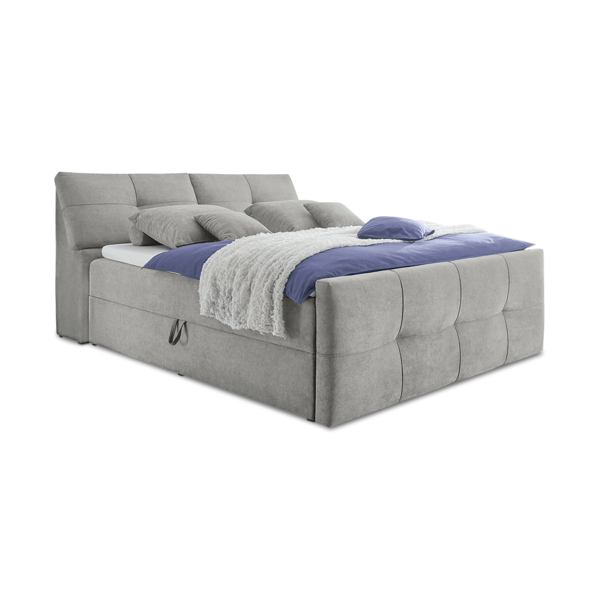 Boxspring IBADAN 180x200 met Opbergruimte Uran 02 Schlamm