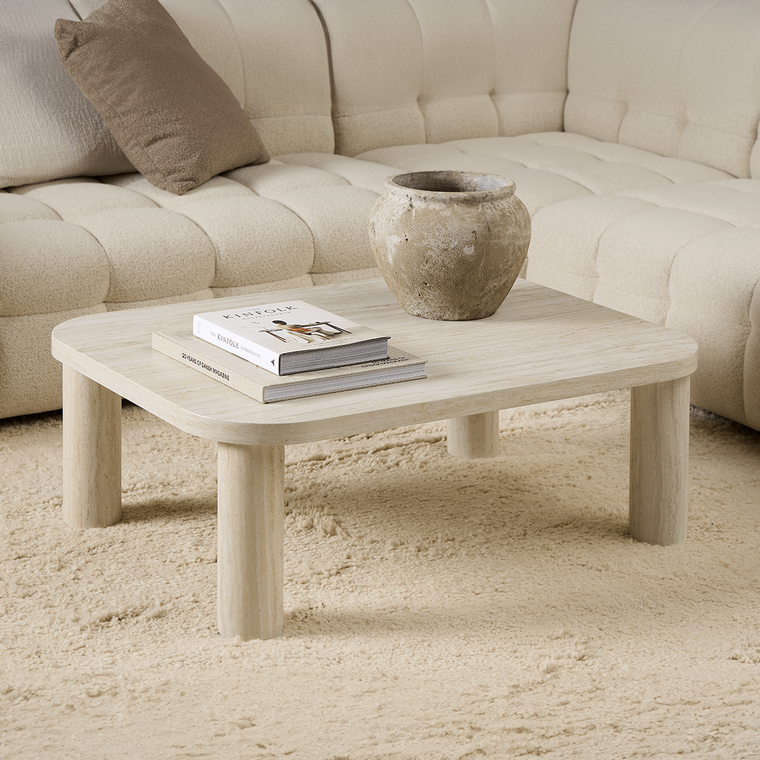 Salontafel NOVI Travertijnlook 100x75 Salontafel NOVI Travertijnlook 100x75